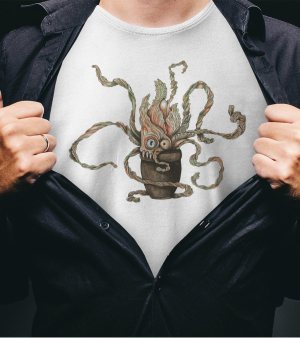 K Is For Kimchi Kraken Octopus Squid Tangled Tentacles Pot T-Shirt