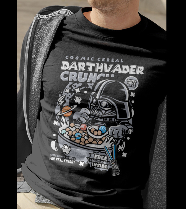 Cosmic Cereal Darth Vader Crunch Free Lightsaber Inside Outer Space Bites T-Shirt