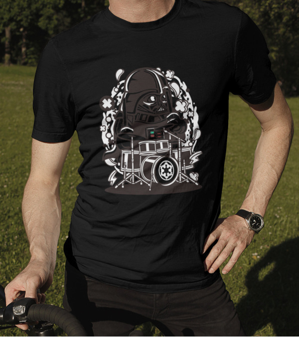 Vader Playing Drums Star Wars T-Shirt