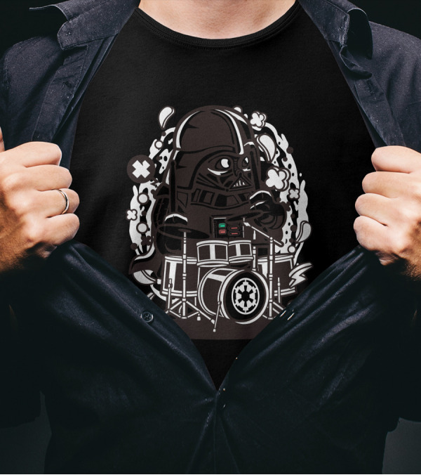 Vader Playing Drums Star Wars T-Shirt