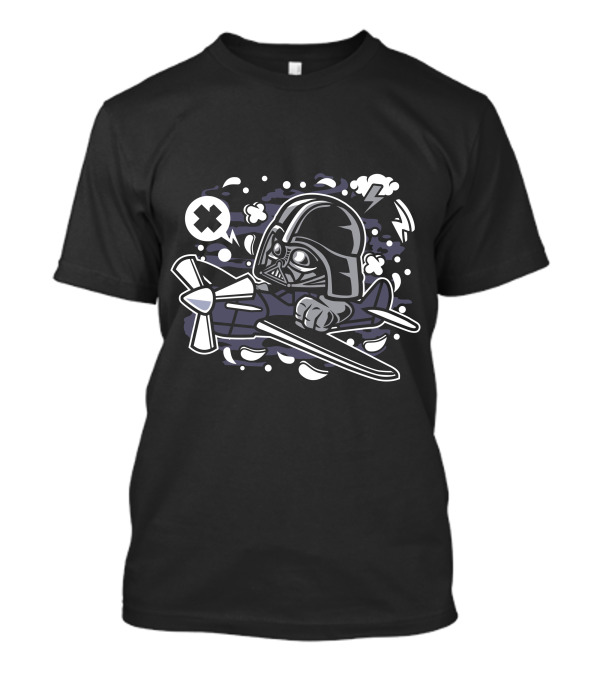 Vader In Cartoon Plane Pilot Adventure T-Shirt