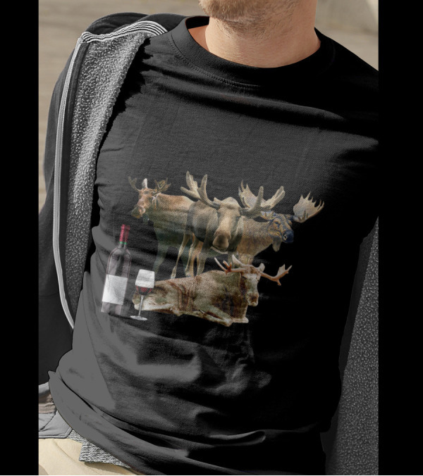 A Woman Cannot Survive On Wine Alone She Also Needs Mooses T-Shirt