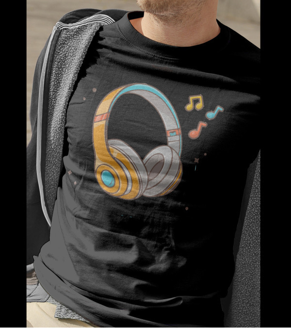 Headphone Listening Music Notes Tune T-Shirt