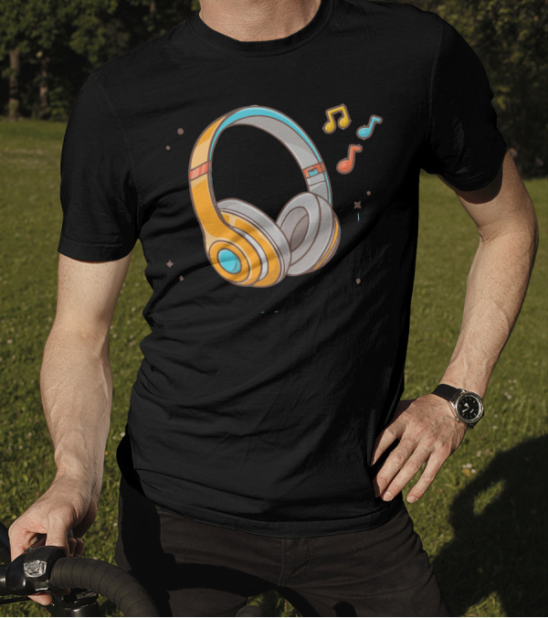 Headphone Listening Music Notes Tune T-Shirt