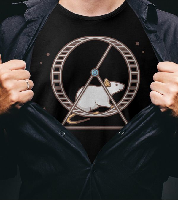 Mouse Run In Exercise Wheel Fitness T-Shirt