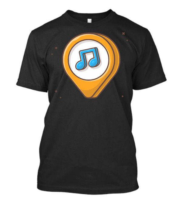 Music Location Note Icon With Musical T-Shirt