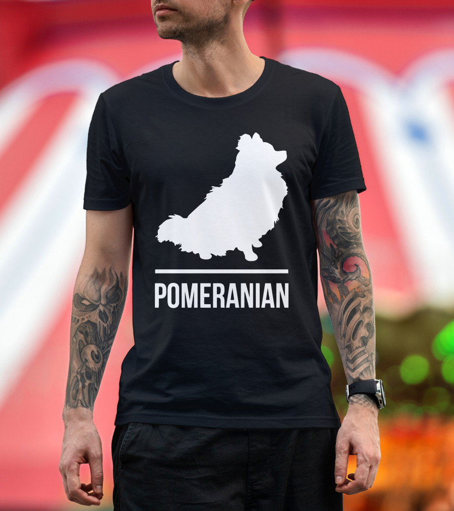 Pomeranian Dog Silhouette White T-Shirt