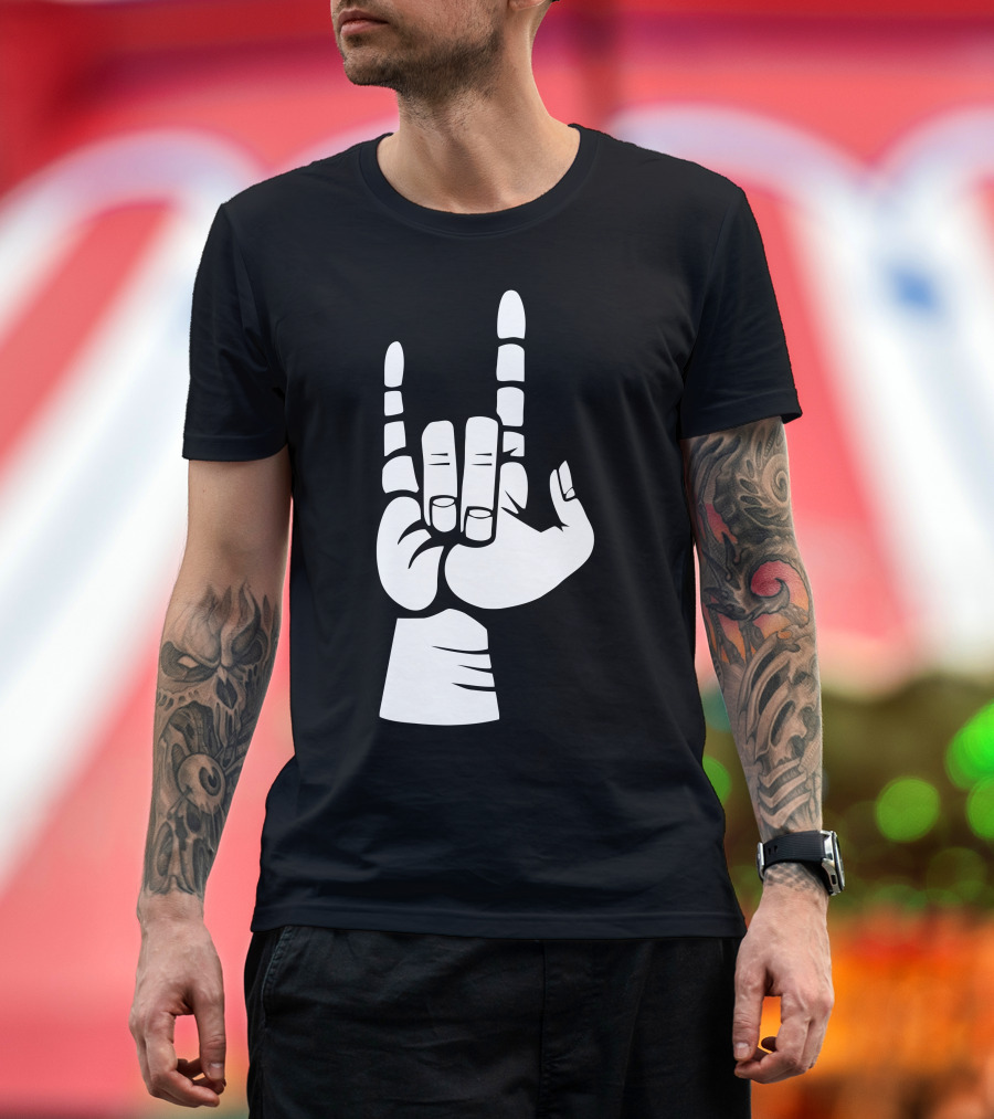 Rock And Roll Hand Gesture Icon T-Shirt