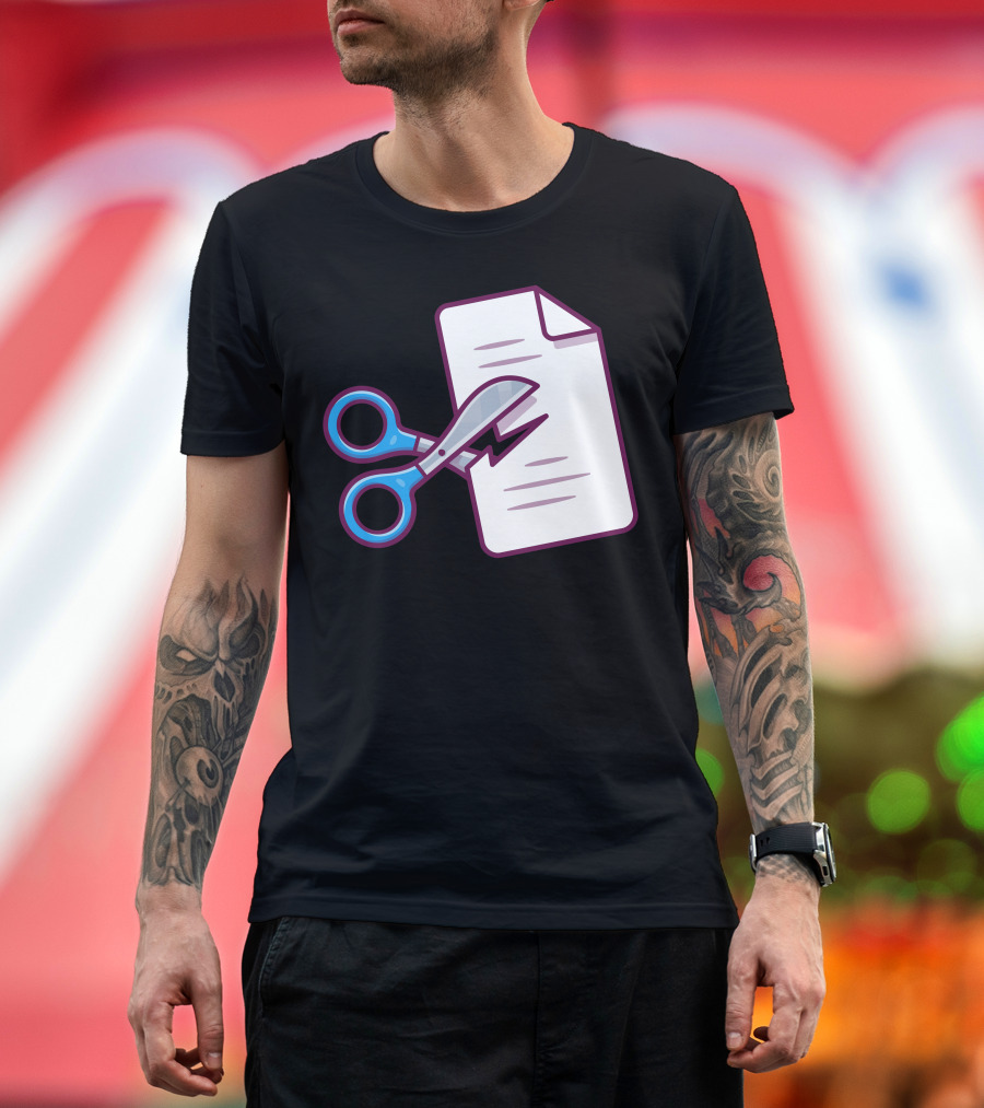 Scissors And Paper Iconic Rock Paper Scissors Symbol Visually Depicted T-Shirt