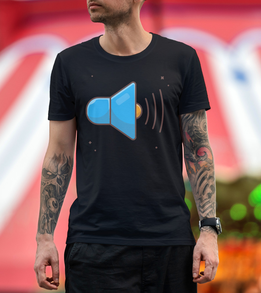 Sound On Blue Speaker Icon with Sound Waves T-Shirt