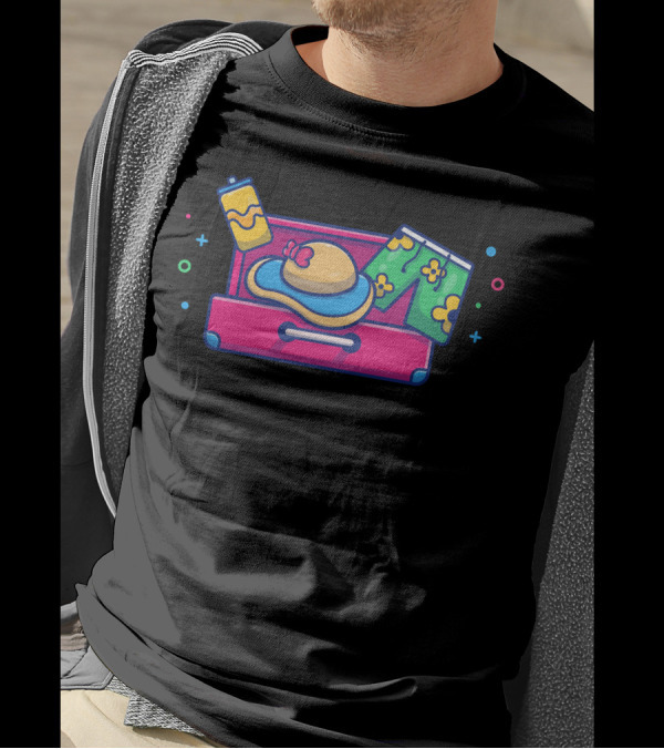 Suitcase With Swimsuit Beach Hat And Juice Box T-Shirt