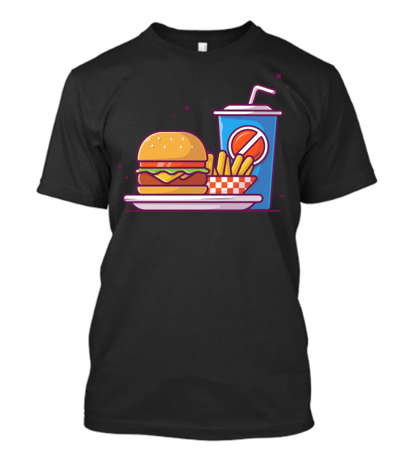 Tasty Combo Menu Cheese Burger French Fries Soda T-Shirt