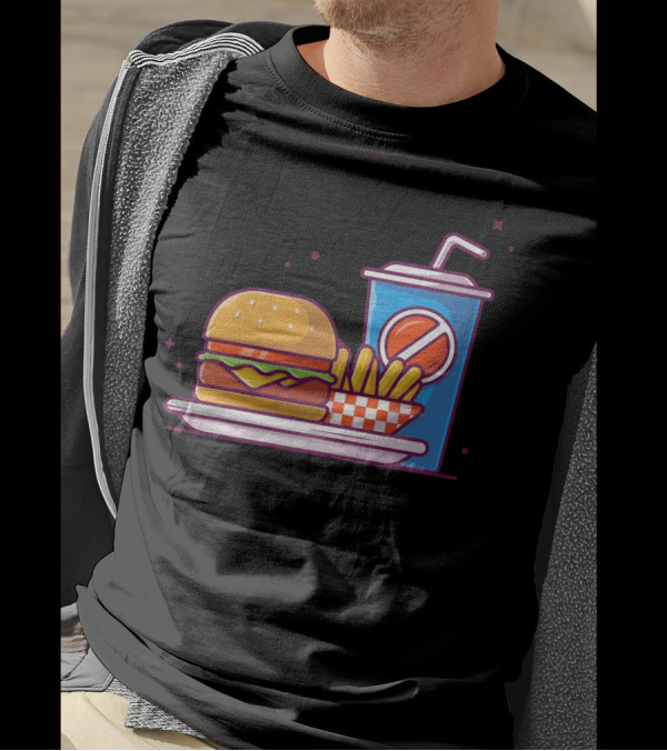 Tasty Combo Menu Cheese Burger French Fries Soda T-Shirt