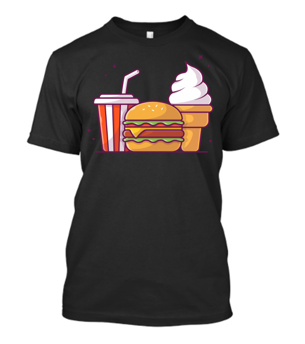 Cheese Burger Soda Ice Cream Combo Menu Delight T-Shirt