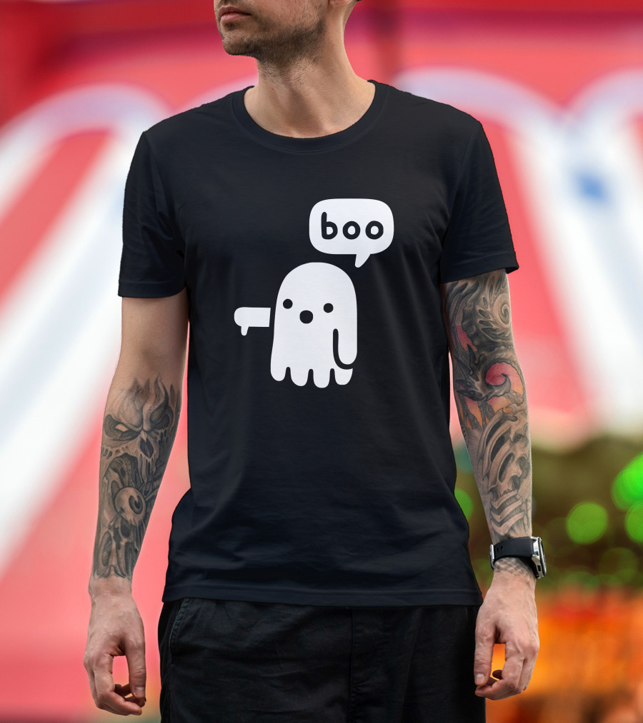 Boo Ghost With Thumbs Down Gesture T-Shirt