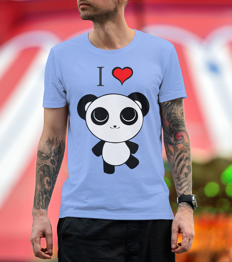 I Love Heart Panda T-Shirt