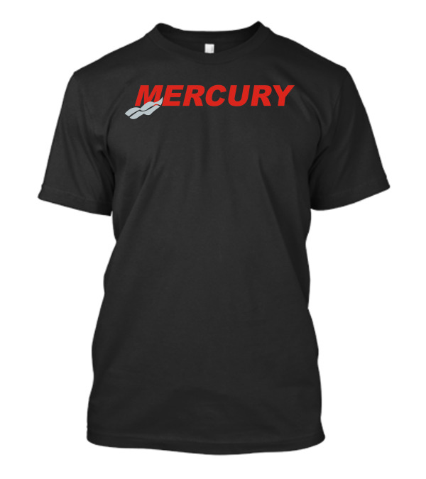 MERCURY Red Text With Wavy Lines T-Shirt