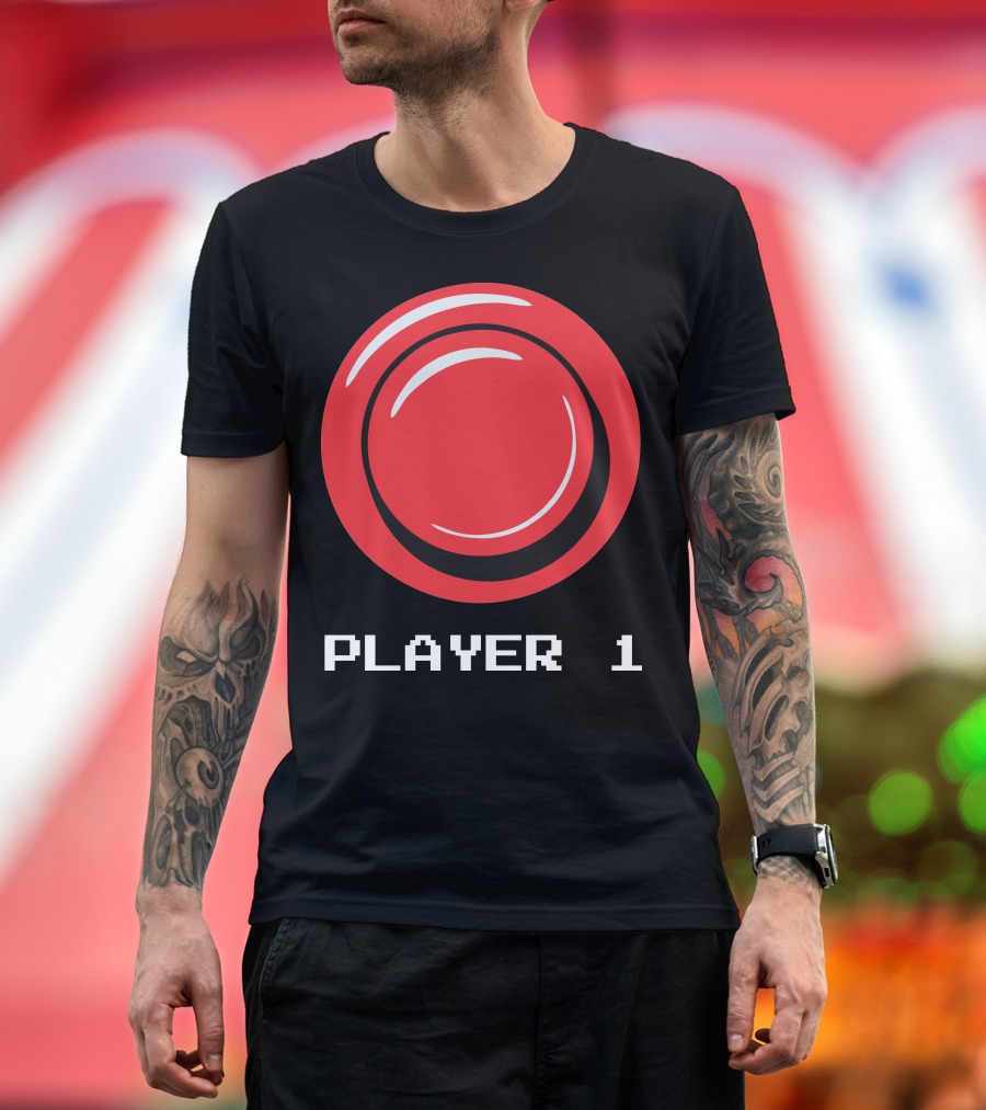 PLAYER 1 Arcade Button Retro Gaming T-Shirt