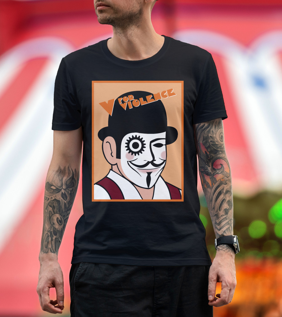 V For Violence Guy Fawkes Clockwork Orange Mashup T-Shirt