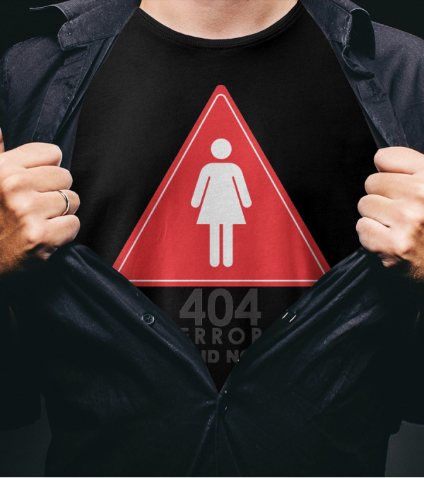404 Error Girlfriend Not Found Triangle Warning Sign T-Shirt