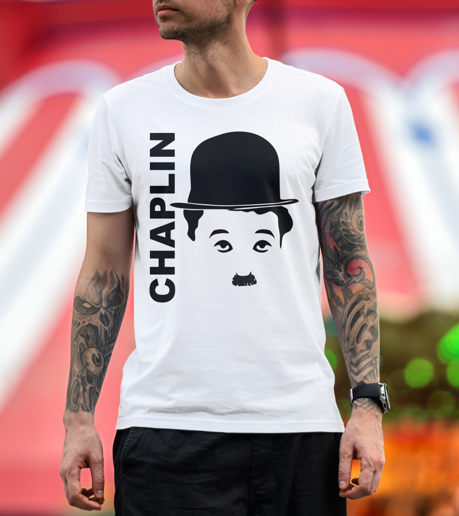 Chaplin Bowler Hat and Mustache T-Shirt