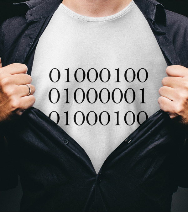 Binary Code Message For Dad 01000100 01000001 01000100 T-Shirt