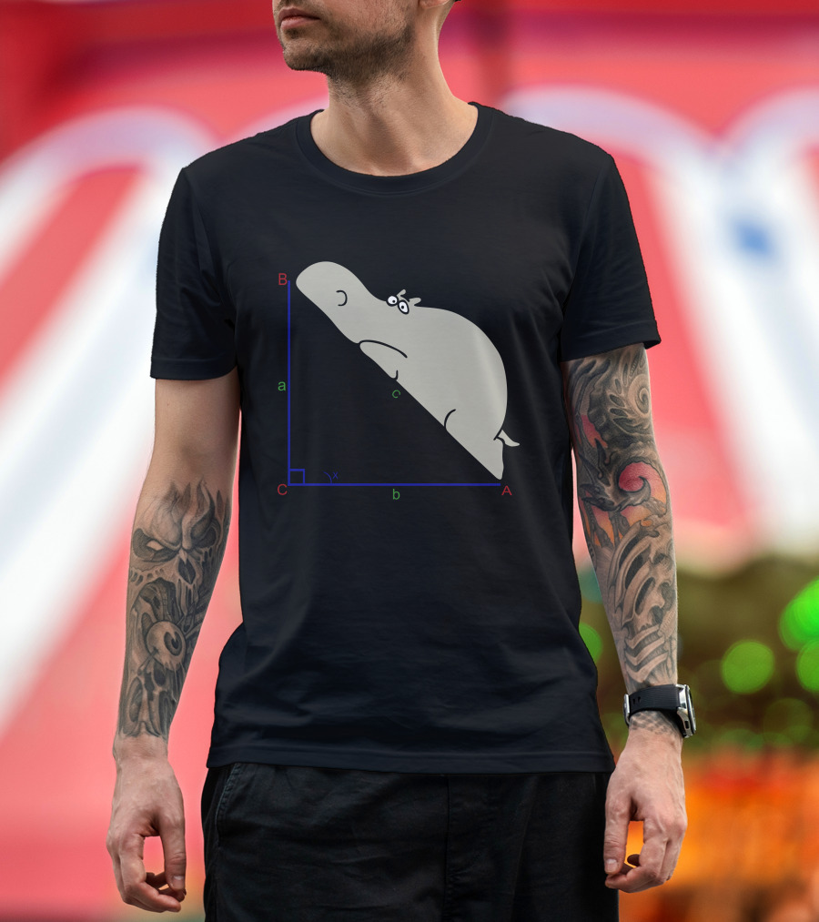 Hippopotenuse Triangle Funny Opposite Adjacency Math Humor T-Shirt