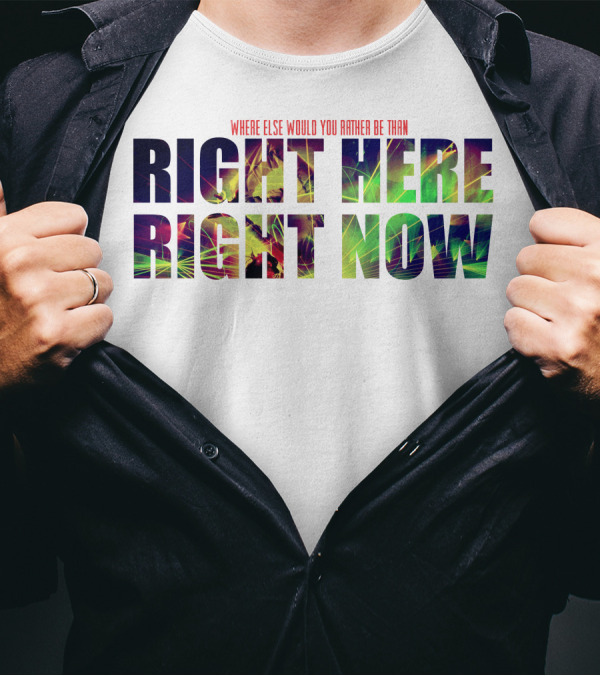 Where Else Would You Rather Be Than Right Here Right Now Colorful Tropical Palm Trees T-Shirt