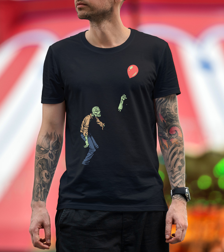 Happiness Is Fleeting Zombie Chasing Balloon T-Shirt