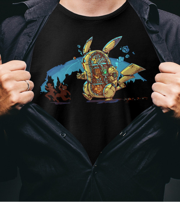 Pi Catch You X200 Pikachu Robot Fusion T-Shirt
