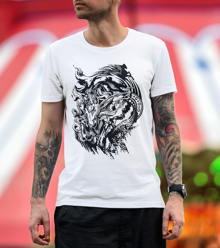 Pony Up Mystical Dark Horse Abstract T-Shirt