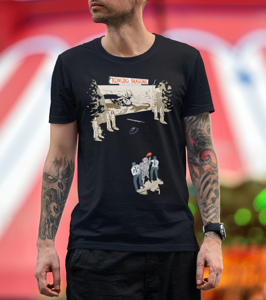 Komodo Dragons Security Medieval Knight Scene T-Shirt