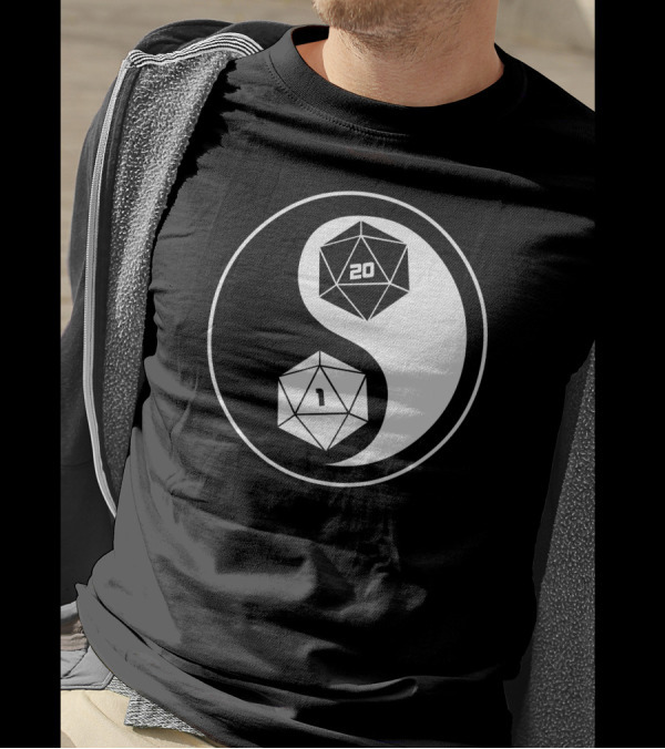 The Way Of The Dice Yin Yang D20 Roleplaying Dice 20 And 1 T-Shirt