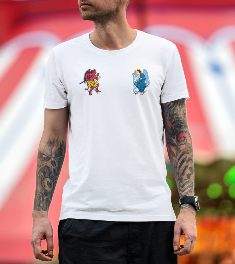 Do The Right Thing Devil and Angel Disagreement T-Shirt