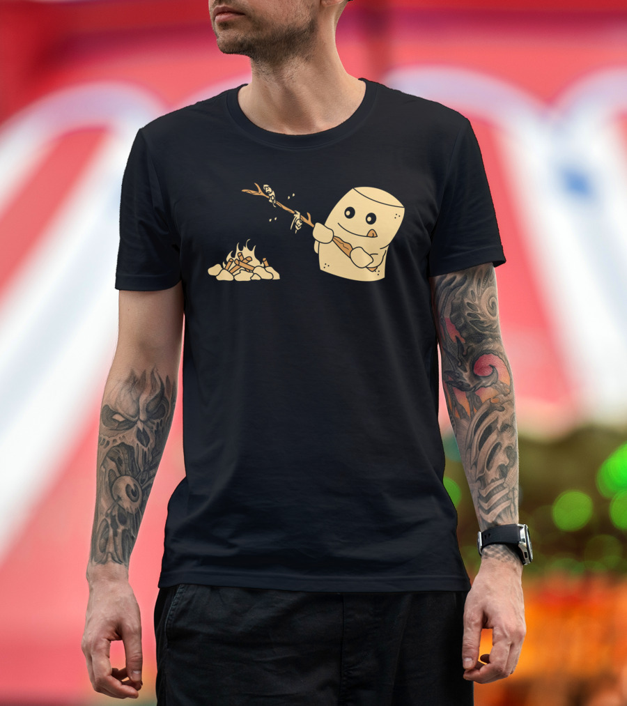 Marshmallow Roasting Over Campfire Flame T-Shirt