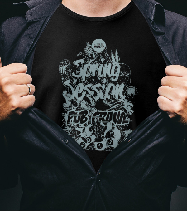 Spring Session Pub Crawl 2013 Like To Party T-Shirt