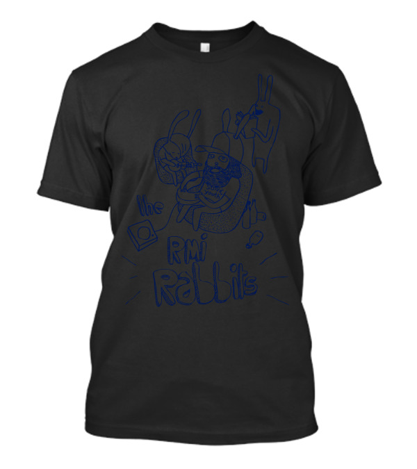 The Rmi Rabbits Cartoon Characters With Bearded Man And Music T-Shirt