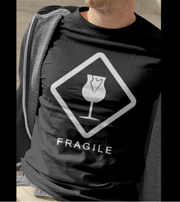 Fragile Broken Glass Icon Warning Label T-Shirt