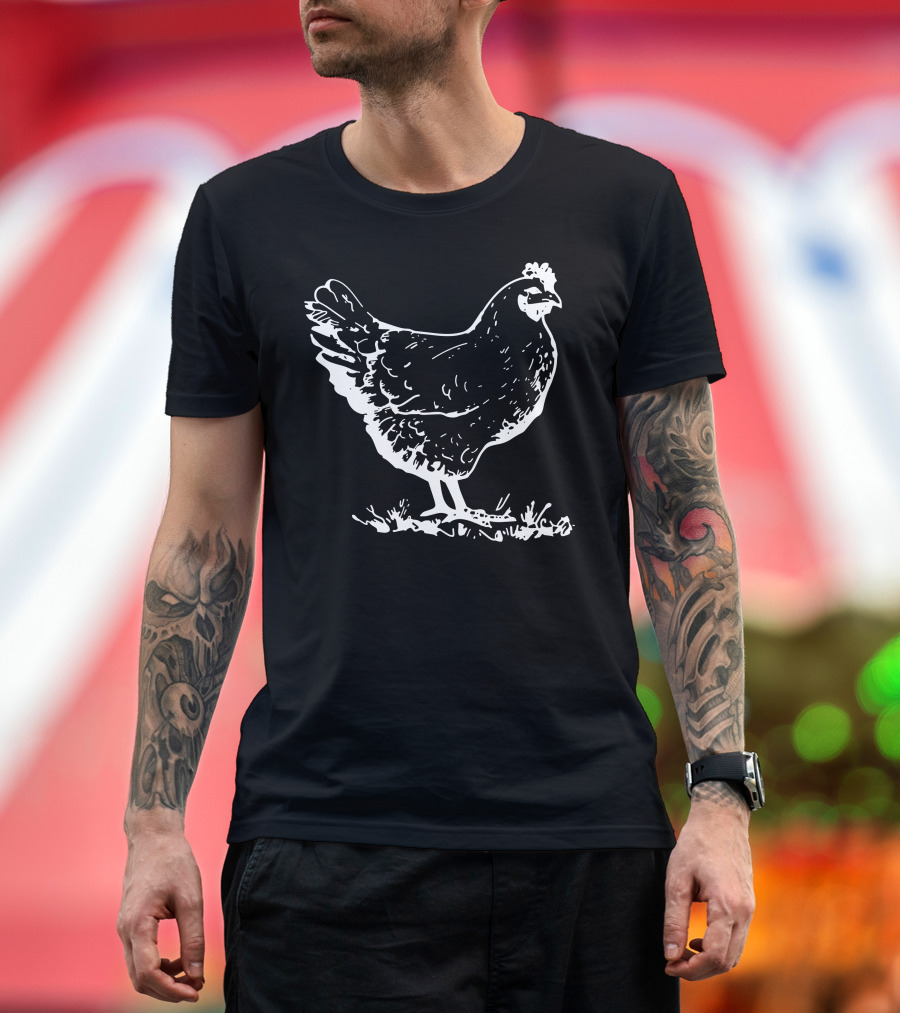 Funny Chicken Sketch T-Shirt