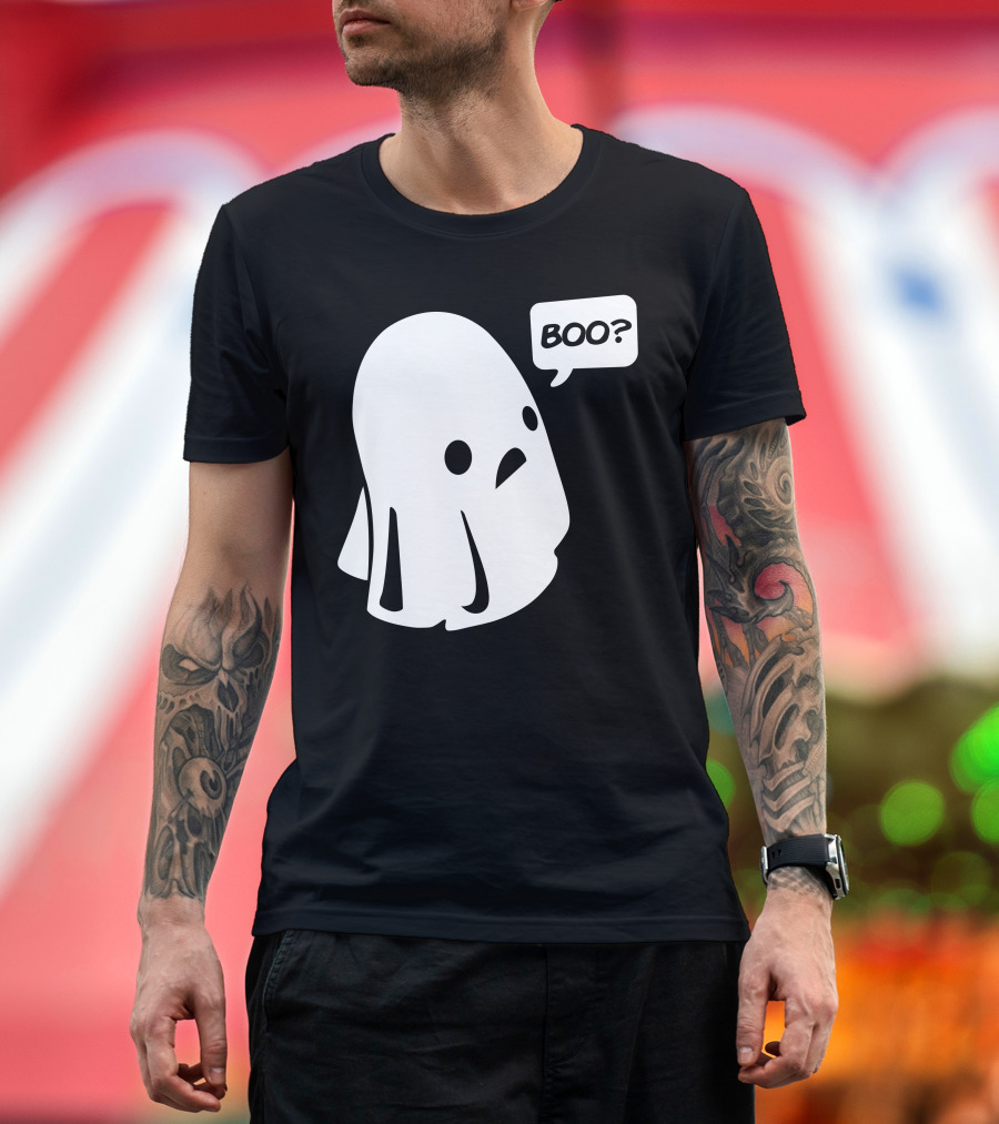 Halloween Boo Ghost with Boo? Speech Bubble T-Shirt