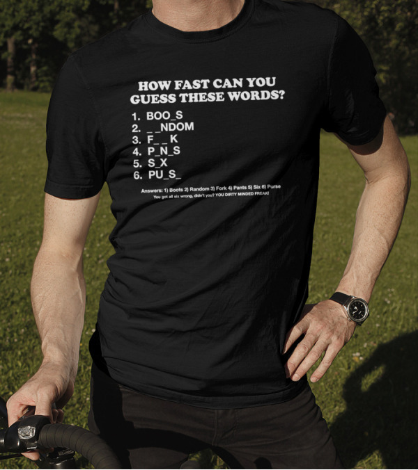 How Fast Can You Guess These Words Funny Word Puzzle With Solutions T-Shirt