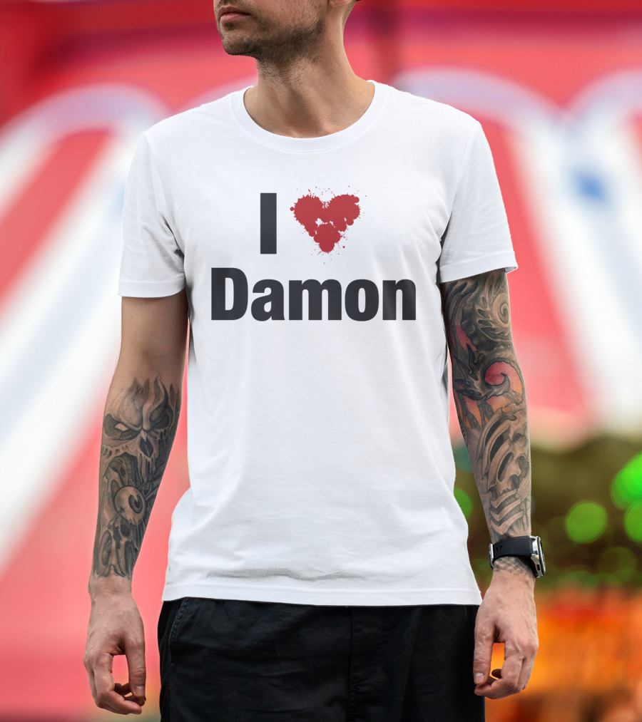 I Heart Damon Blood Splatter T-Shirt