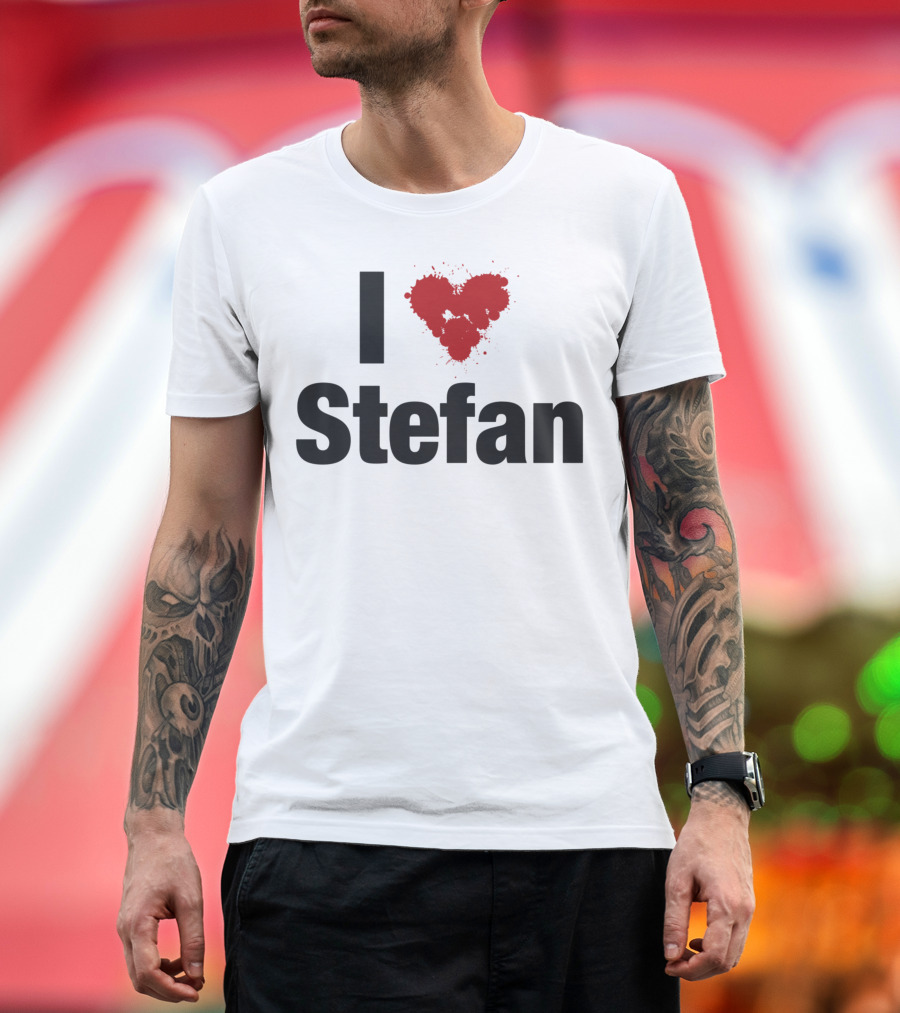 I Heart Stefan Vampire Diaries Inspired Red Splatter T-Shirt
