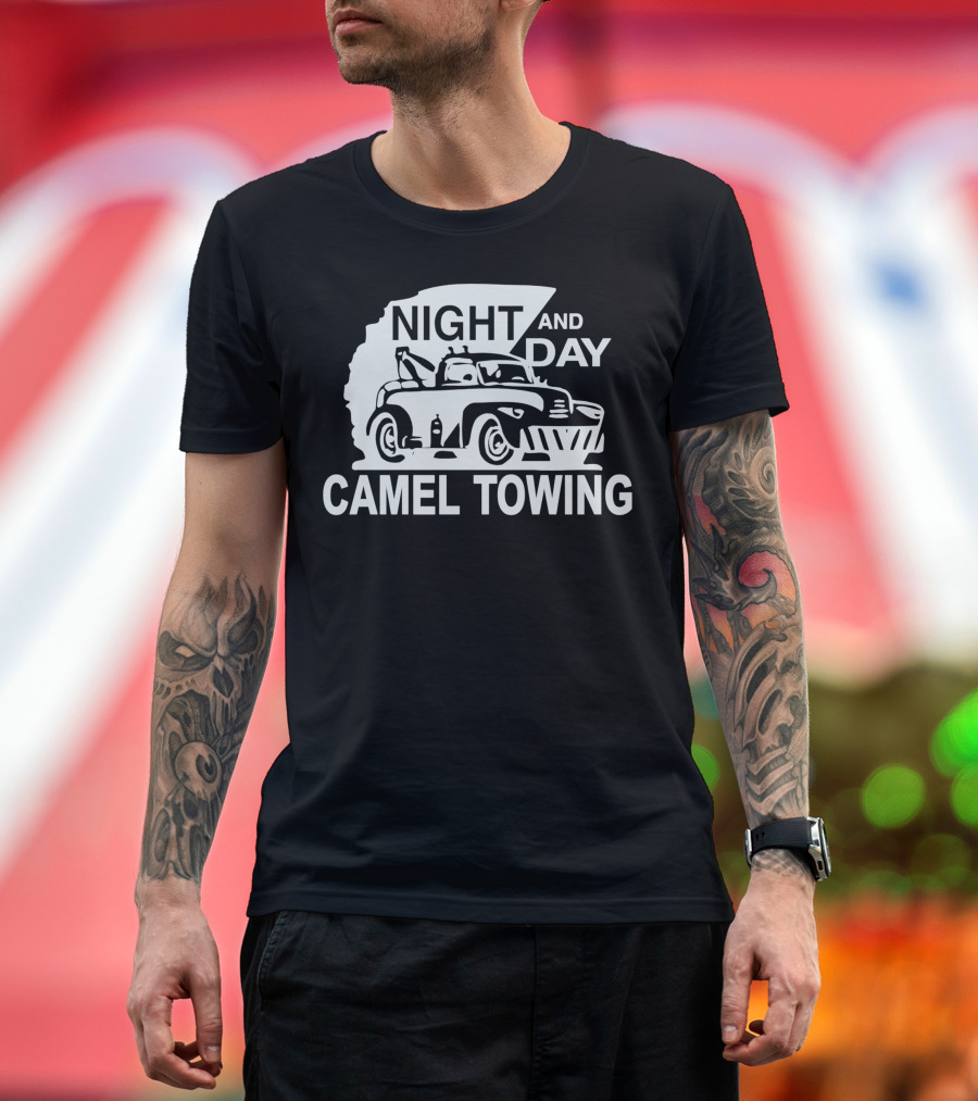 NIGHT AND DAY CAMEL TOWING Retro Tow Truck T-Shirt