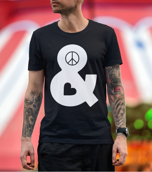 Premium T-Shirt: Peace Symbol Ampersand Heart T-Shirt Peace Symbol Ampersand Heart T-Shirt