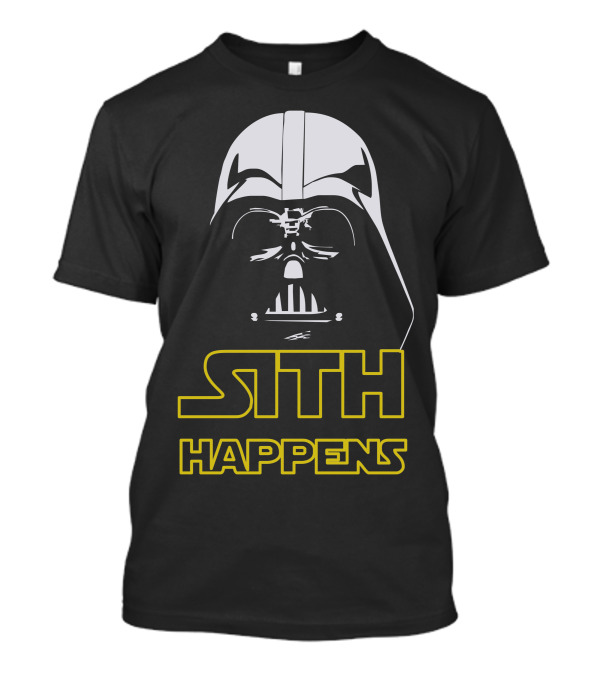 Star Wars Darth Vader Sith Happens Black Graphic Iconic Text Fandom T-Shirt