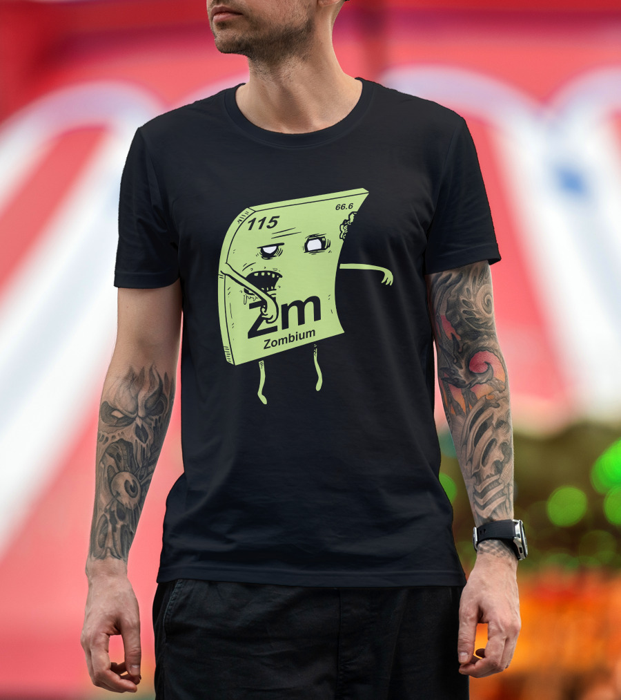 Zombium Element 115 Zombie Periodic Table Parody Zm 66.6 T-Shirt
