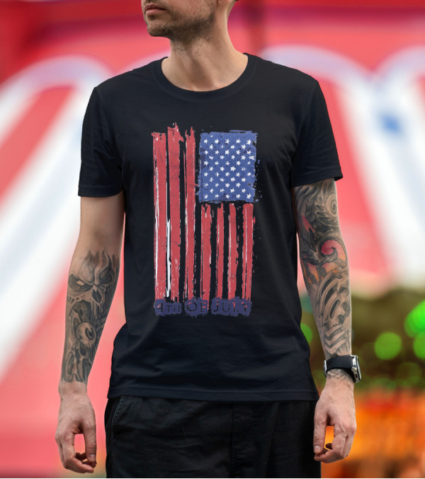 Premium T-Shirt: 4Th Of July American Flag Vintage Paint T-Shirt 4Th Of July American Flag Vintage Paint T-Shirt