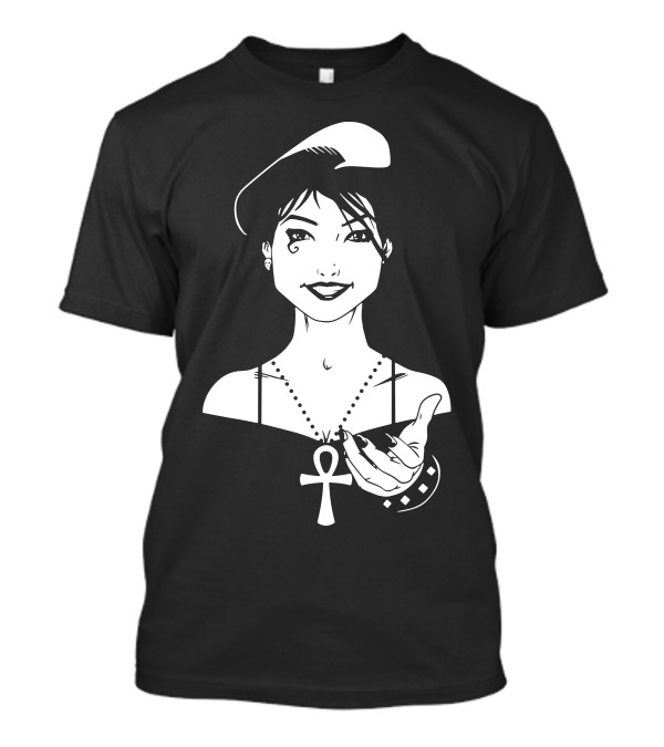Come With Me If You Want To Die Ankh Necklace Woman Offering A Hand T-Shirt