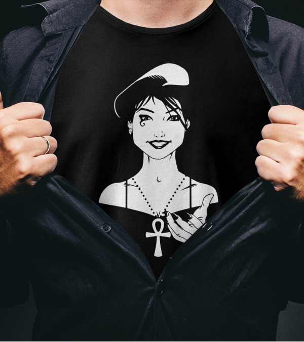 Come With Me If You Want To Die Ankh Necklace Woman Offering A Hand T-Shirt
